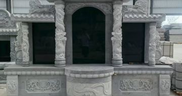 六安 芝麻灰高档墓碑，土墓，可定制