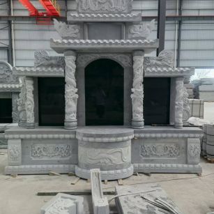六安 芝麻灰高档墓碑，土墓，可定制