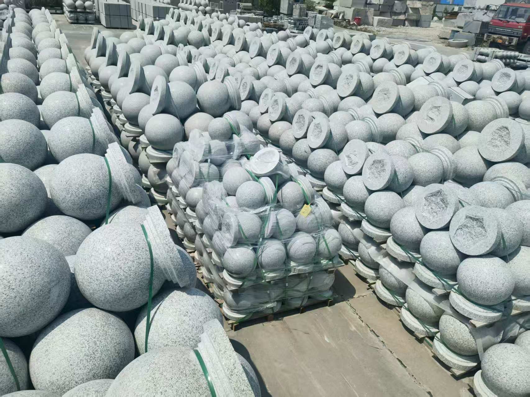 六安 花岗岩实心圆球，石球，挡车球，挡车石，车止石，路障石。