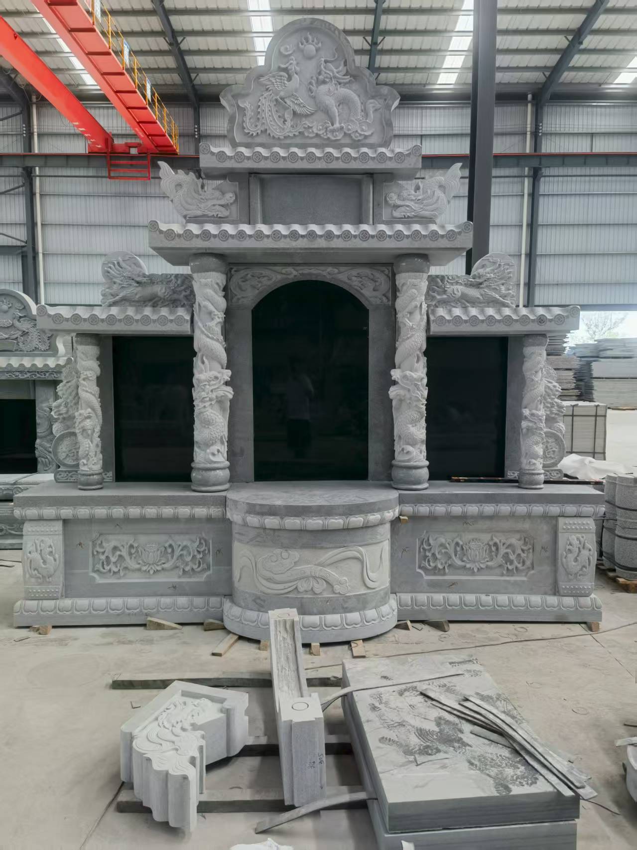 六安 芝麻灰高档墓碑，土墓，可定制