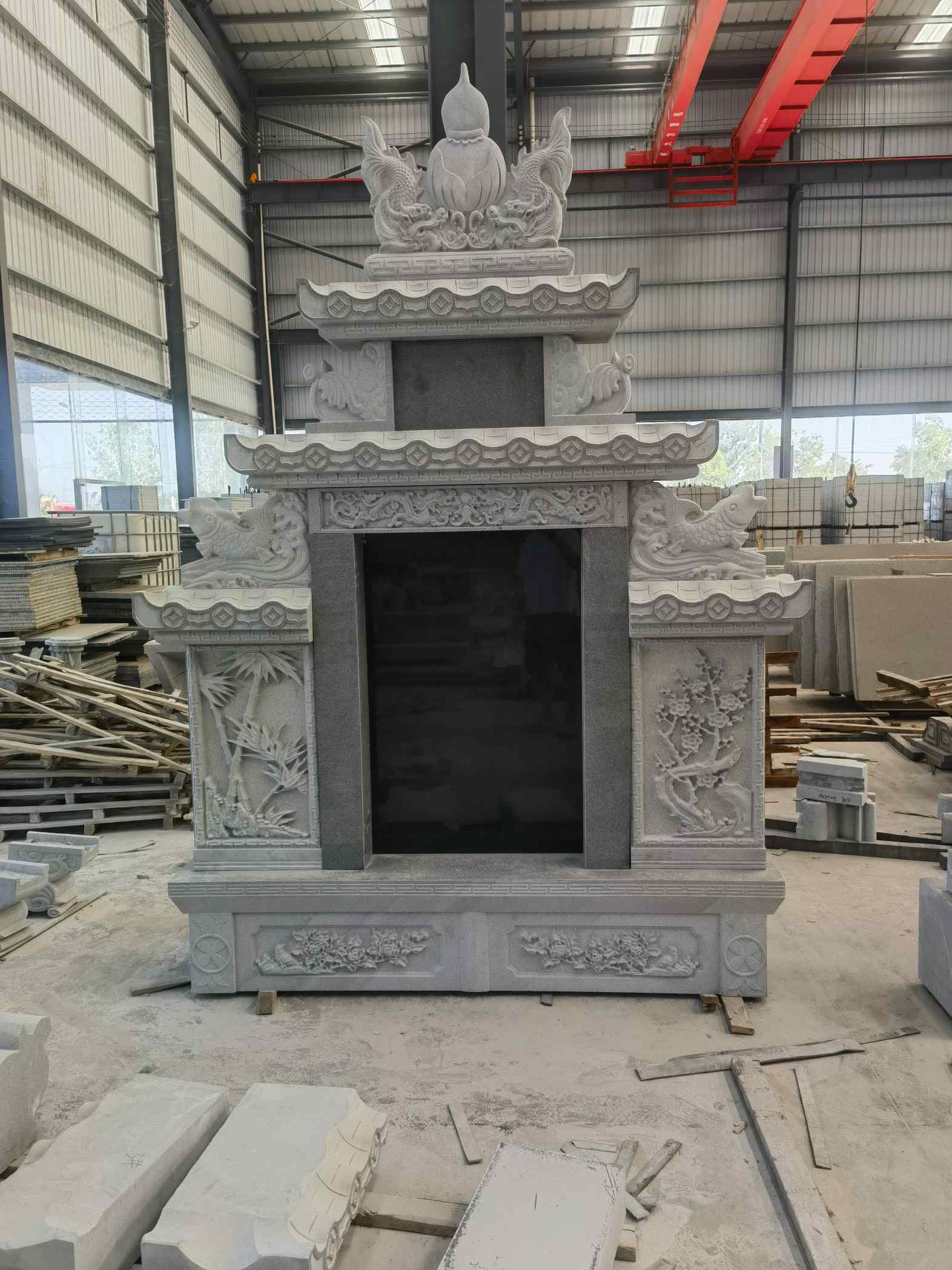 六安 芝麻灰高档墓碑、土墓，一套也支持定做