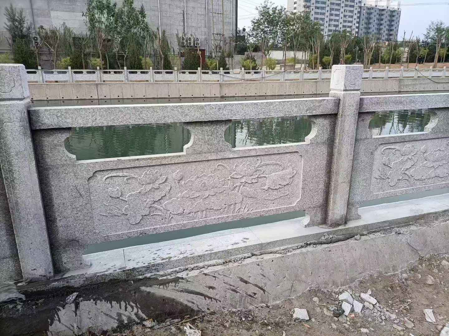 六安 芙蓉白大花桥梁、河道，石材栏杆、围栏、护栏