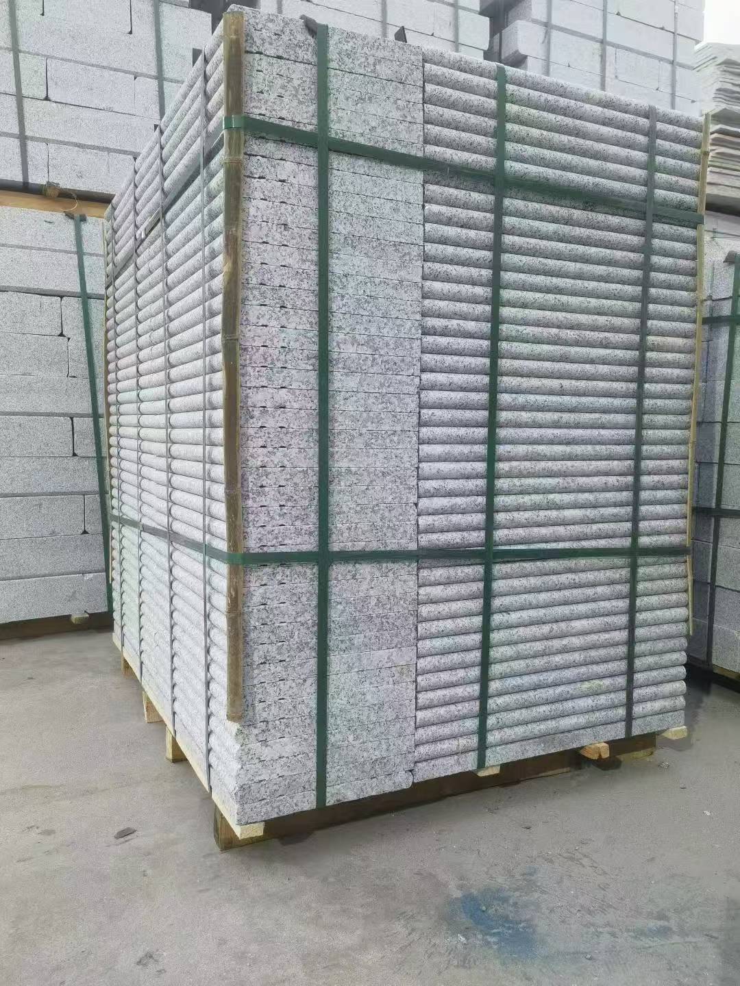 六安 芙蓉白3公分厚磨圆边、拉槽，楼梯踏步