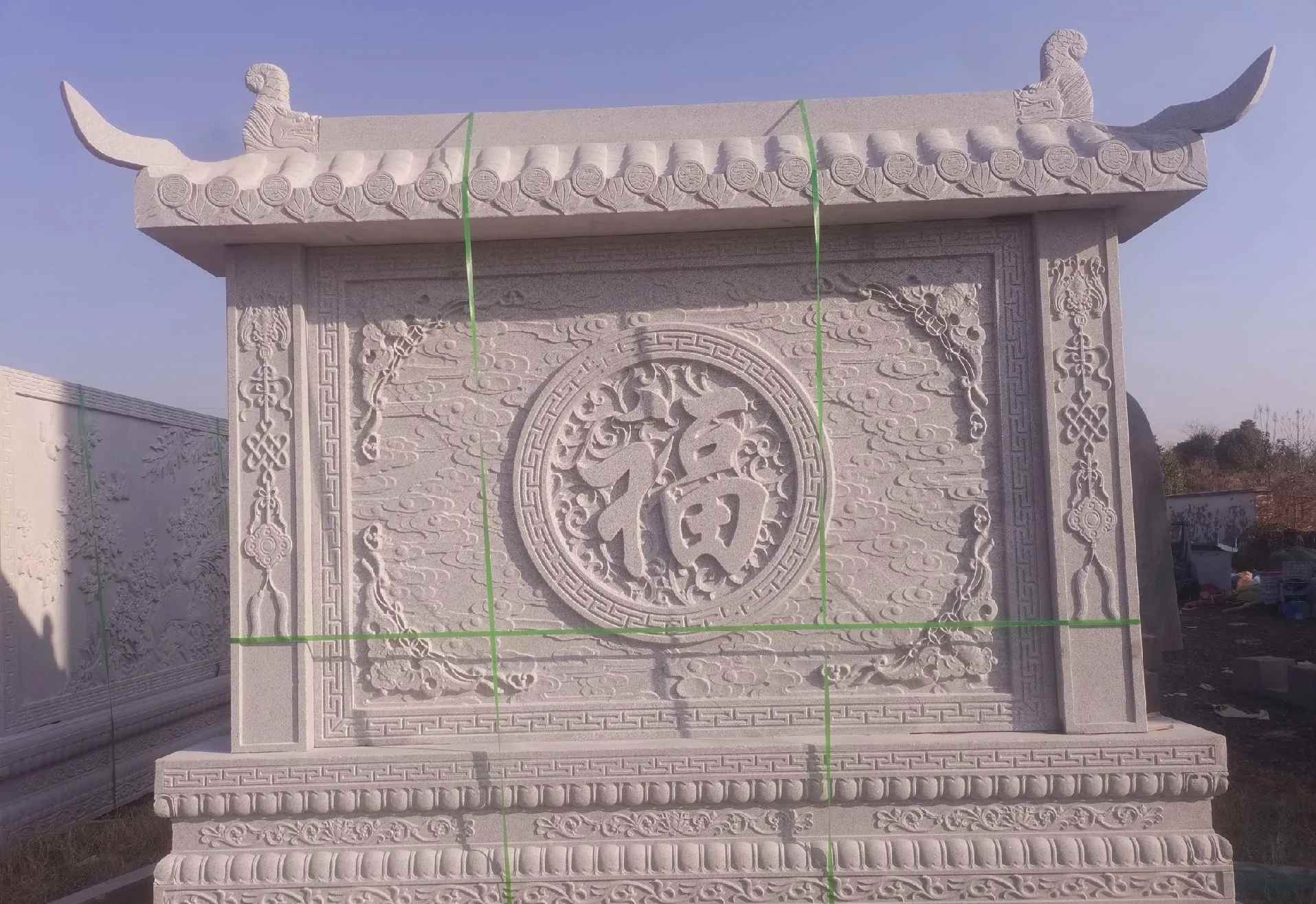 六安 芝麻白花岗岩屏风，照壁，影壁